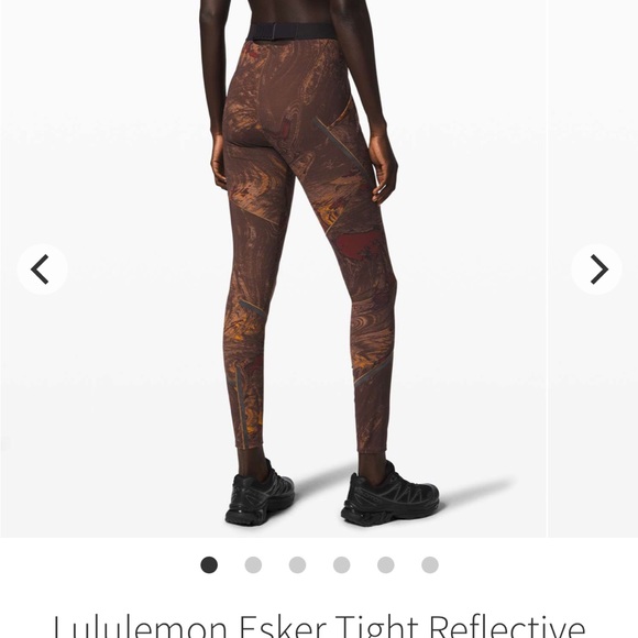 RARE LULULEMON LAB Esker tights size 10, reflective strips, Lava print, Luxtreme - Picture 1 of 10